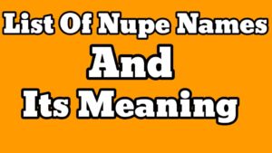 Nupe name, names of Nupe